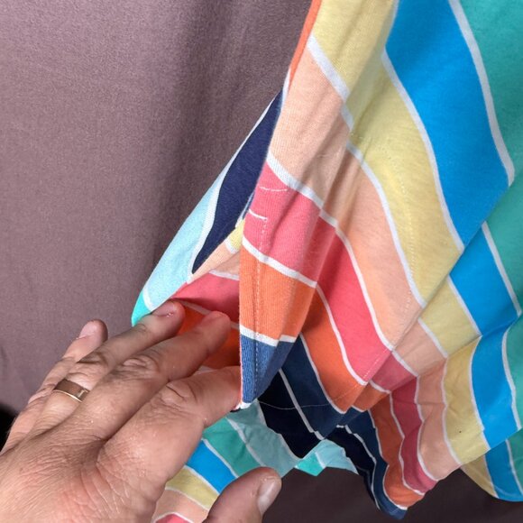 Land's‎ End Women's 1X LONG Striped Sleeveless Swim Cover Up Dress Pockets - Picture 5 of 10